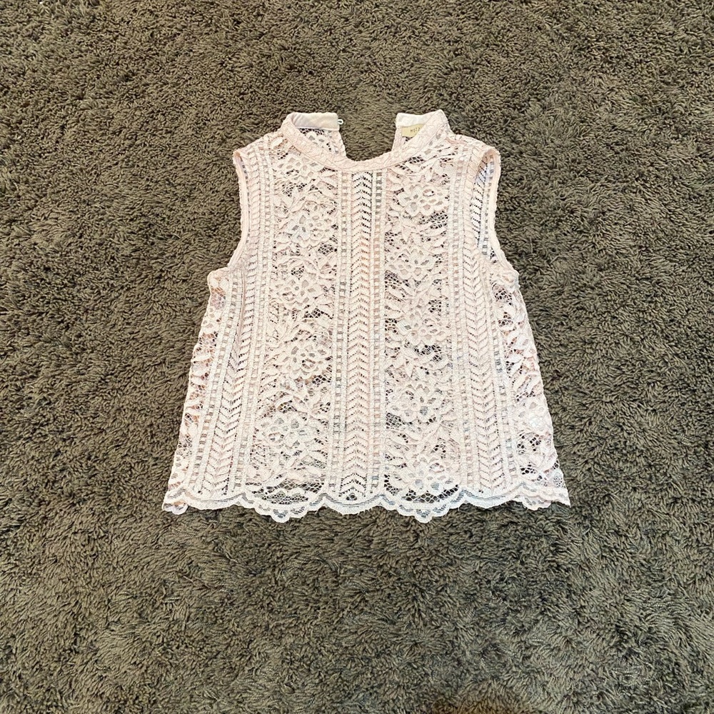 mezzanine blush pink lace top size s